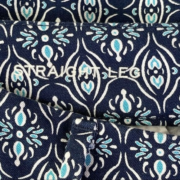 St John’s Bay Blue Teal Straight Leg Mosaic Medallion Print Pants Size 6 P - Picture 5 of 15